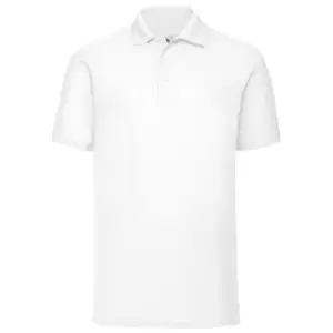 Image of Fruit Of The Loom Mens 65/35 Pique Short Sleeve Polo Shirt (M) (White)
