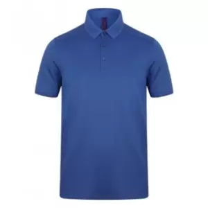 Image of Henbury Mens Stretch Microfine Pique Polo Shirt (S) (Royal)