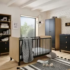 Image of CuddleCo Rafi 5 Piece Nursery Furniture Set Black