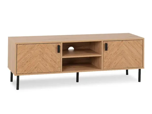 Image of Seconique Leon Oak 2 Door TV Cabinet