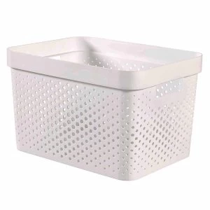 Image of Curver Infinity Recycled Storage Basket 17 Litre, White