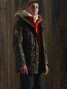Image of Superdry Everest Parka Coat, Dark Grey Size M Men