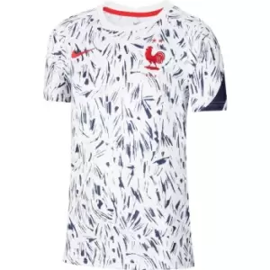 Image of Nike France Pre Match Shirt 2020 Junior - White
