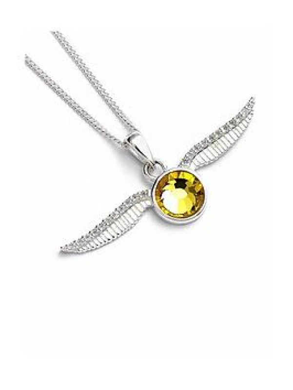 Image of Sterling Silver Golden Snitch Necklace With Claw Set Crystals