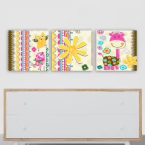 Image of DRPRC29 Multicolor Decorative Canvas Painting (3 Pieces)