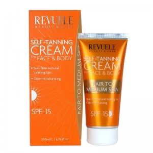 Image of Revuele Self-Tanning Cream Fair to Medium Skin SPF 15 200ml