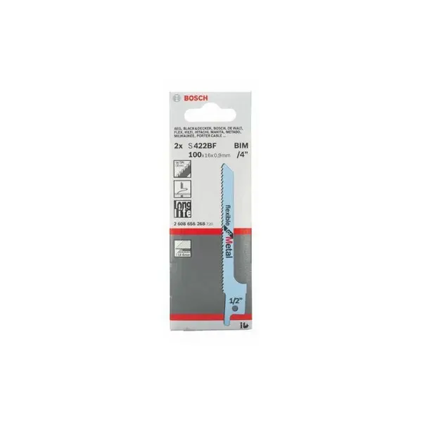 Image of Bosch S422BF Metal Cutting Reciprocating Sabre Saw Blades 2608656268 Pack Qty: Pack of 2