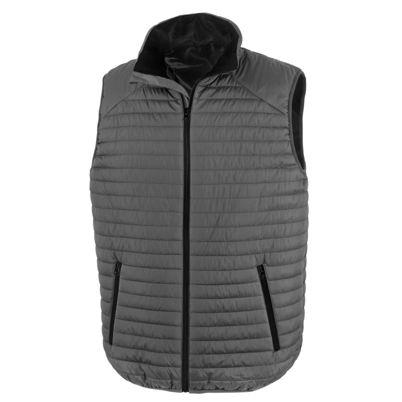Image of Result Result Men Thermoquilt Gilet in Grey Size: X-Small Grey XS Male 5063470477548