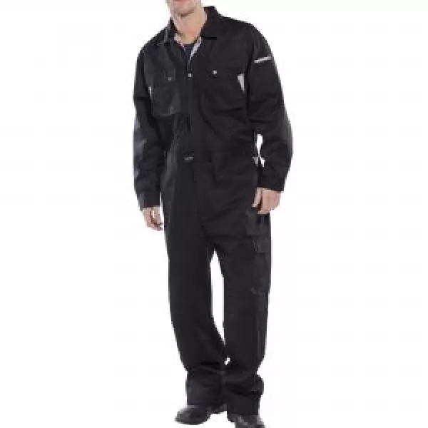 Image of Click Premium Hardwearing Polycotton Boilersuit Black 52"