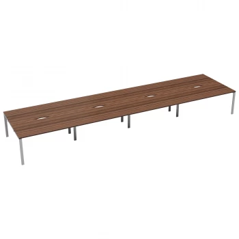 Image of CB 8 Person Bench 1200 x 800 - Dark Walnut Top and White Legs