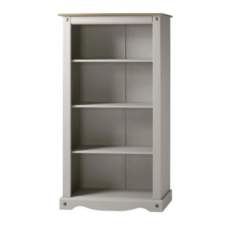 Image of MERCERS FURNITURE Corona Grey Wax Medium Bookcase 5060335868602