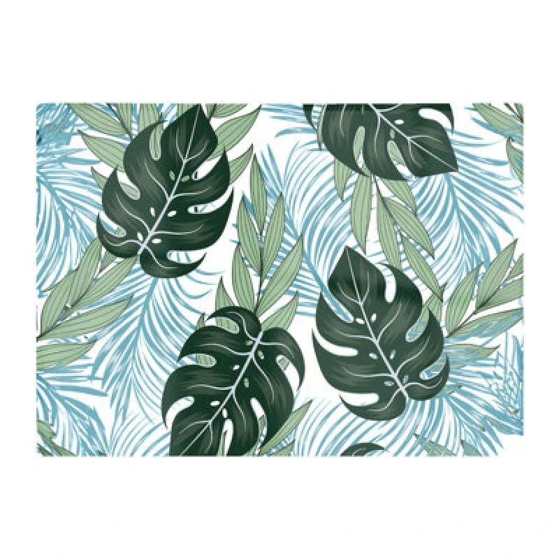 Image of Warren Reed Designer Tropical Pattern Bright Plants Flowers Glass Chopping Board