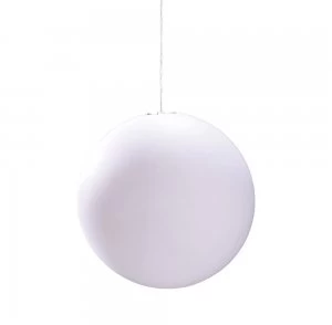 Image of Globe Ceiling Pendant 1 Light E27 Large Outdoor IP44, Opal White