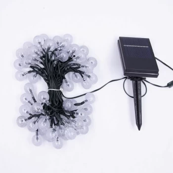 Image of GardenKraft 60 Outdoor Globe String Lights / 2 Colours / Solar Powered Garden Lighting / 8 Light Modes / Weatherproof IP44 (Warm White)