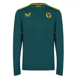 Image of Castore Wolves Long Sleeve T-Shirt Mens - Green