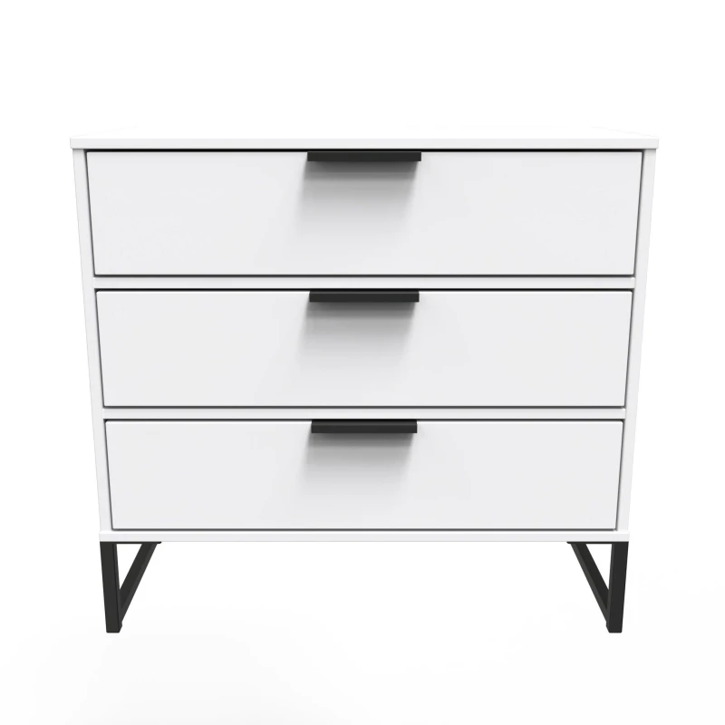 Image of Madrid 3 Drawer Chest In White Matt (Ready Assembled)