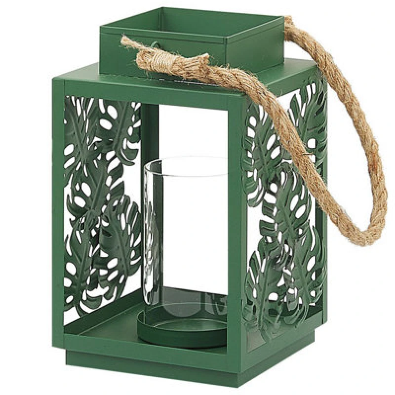 Image of Beliani Garden Lantern Lantern Unimak Metal 25cm Green