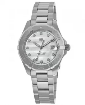Image of Tag Heuer Aquaracer 300M Automatic White MOP Diamond Dial Steel Womens Watch WBD2313.BA0740 WBD2313.BA0740