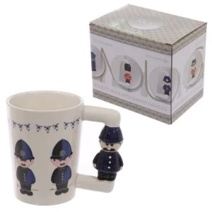 Image of Ceramic Shaped Handle Policeman Mug