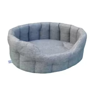 Image of P&L Premium Oval Basket Weave Medium Softee Bed - Grey