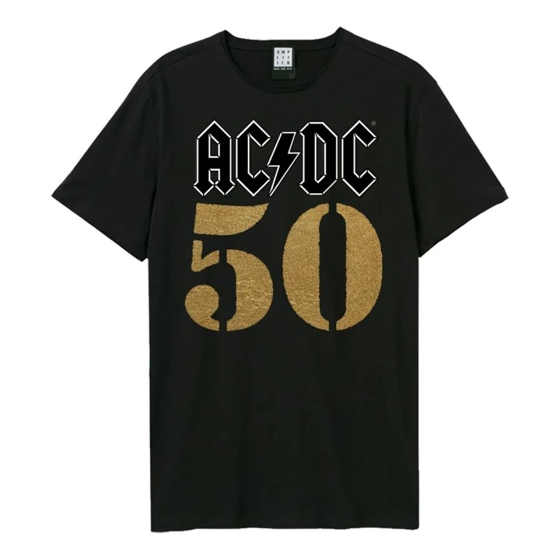 Image of Amplified Amplified Men 50 AC DC T-Shirt in Black Size: X-Small Black XS Male 5063852059416