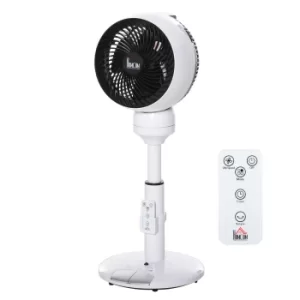 Image of HOMCOM Air Circulator Fan 3 Speed 3 Mode, 90° Vertical Tilt, Height Adjustable, Remote Controller, for Living Room, Bedroom, Office
