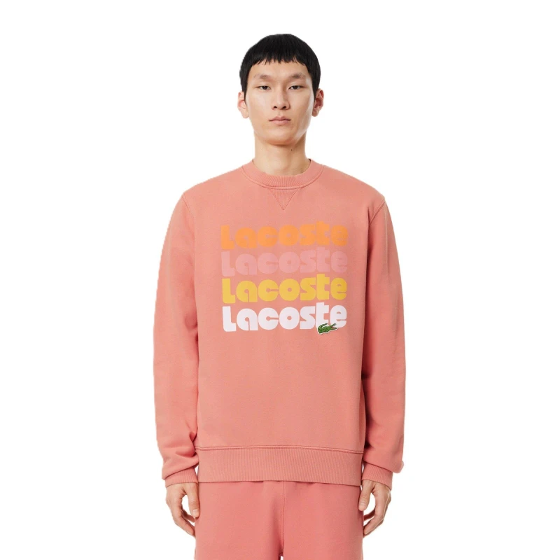 Image of Lacoste Ombre Print Sweatshirt Sierra Red male XS