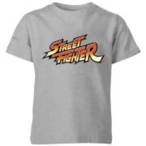 Image of Street Fighter Logo Kids T-Shirt - Grey - 3-4 Years