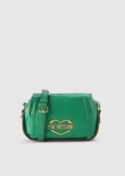Image of Love Moschino Womens Whip Stitch Mini Camera Bag In Green