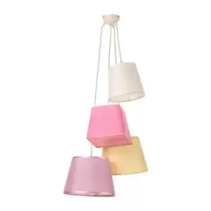 Image of Onli Ninetta 4 Light Cluster Pendant Ceiling Light, Ivory, Pink