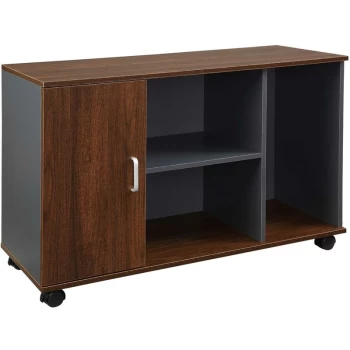 Image of Homcom - Modern Mobile Office File Cabinet Printer Stand with Shelf Home Office