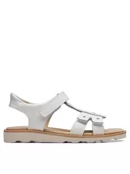 Image of Clarks Crown Beat Kid Sandal, White, Size 9 Younger