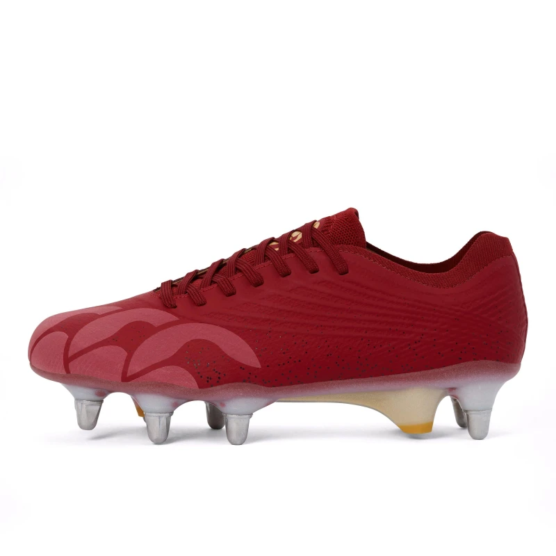 Image of Canterbury Stampede Groundbreak Elite Mens Soft Ground Rugby Boots Red Dahlia male 8 (42.5)