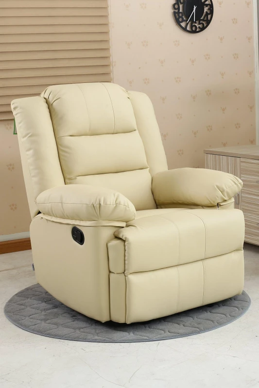 Image of Loxley Leather Recliner Chair - Cream 5.05574E+12