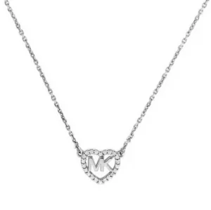 Image of Michael Kors Love Silver Cubic Zirconia Necklace