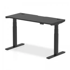 Image of Air Black Series 1400 x 600mm Height Adjustable Desk Black Top with