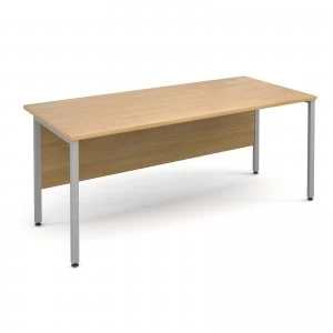 Image of Maestro 25 SL Straight Desk 1800mm x 800mm - Silver H Frame OAK top
