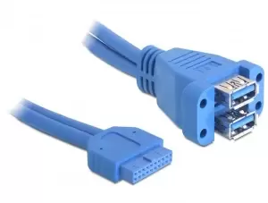 Image of DeLOCK 82942 USB cable 0.45 m USB 3.2 Gen 1 (3.1 Gen 1) Blue
