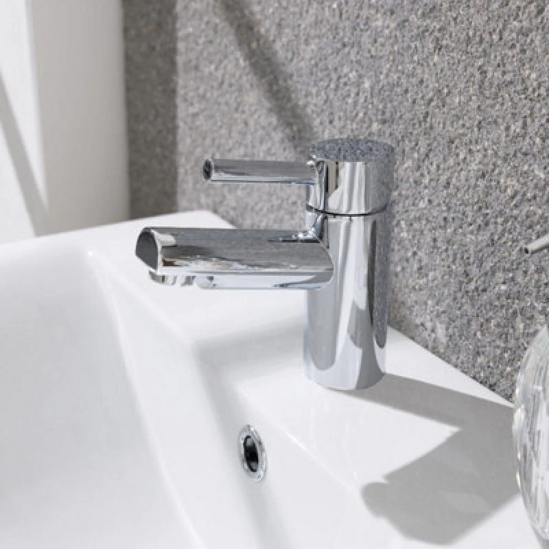 Image of Nes Home Contemporary Bathroom Chrome Basin Sink Single Lever Mixer Tap Silver unisex
