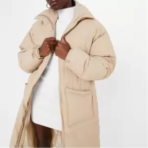 Image of I Saw It First Black Premium Longline Padded Coat - Brown