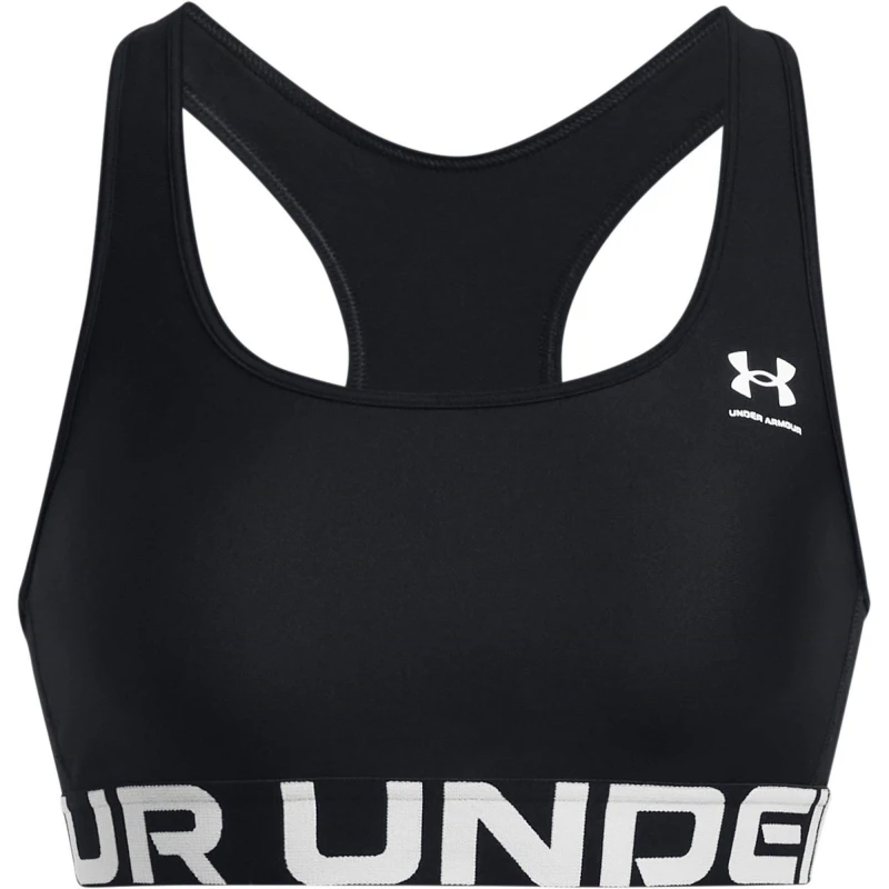 Image of Under Armour Armour HeatGear Armour Mid Branded Sports Bra Women' - Black 18