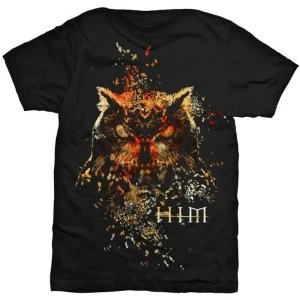 Image of HIM - Owl Colour Unisex Medium T-Shirt - Black
