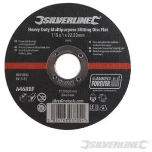 Image of Silverline - (103672) Heavy Duty Multipurpose Slitting Disc Flat 115 x 1 x