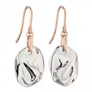 Image of Crinkle Component In Silver Rose Gold Detail Earrings E5883