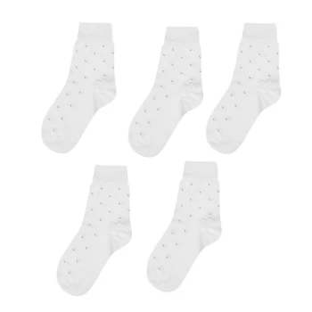 Image of Giorgio 5 Pack Crew Socks Mens - White