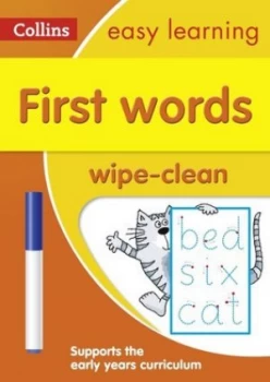 Image of First Words Age 3-5 Wipe Clean Activity Book by Collins Easy Learning