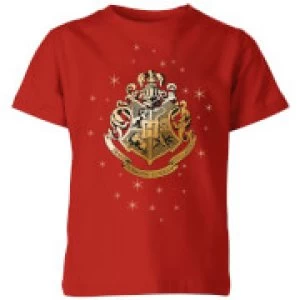 Image of Harry Potter Star Hogwarts Gold Crest Kids T-Shirt - Red - 3-4 Years