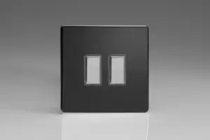 Image of Varilight 2-Gang Tactile Touch Control Dimming Slave for use with Multi-Point (formerly Eclique2) Master on 2-Way Circuits - JDLES002S