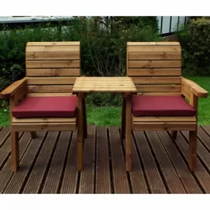 Image of Charles Taylor Straight Companion Set with Cushions, Burgundy