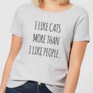Image of I Like Cats More Than People Womens T-Shirt - Grey - 5XL
